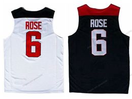 Aangepast 2014 D. Rose Basketball Jersey USA Derrick Men's Ed White Blue Size S-4XL Elke naam en nummer topkwaliteit