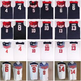 Custom 2014 USA Basketball Jersey Dream Team Eleven 4 Stephen Curry 5 Thompson 6 Derrick Rose 10 Kyrie Irving James Harden Kevin Durant Nati