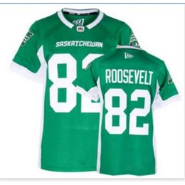 personnalisé 2019 009 Saskatchewan Roughriders Naaman Roosevelt # 82 véritable maillot universitaire brodé ou tout maillot avec nom ou numéro