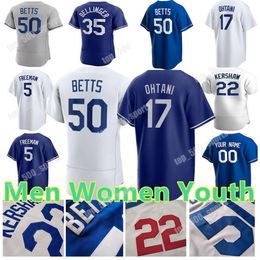 2024 Custom 17 Shohei Ohtani 50 Mookie Betts Jersey 18 Yamamoto 5 Freddie Freeman Clayton Kershaw James Outman Valenzuela Smith 13 Muncy Heren Dames Jeugdhonkbal