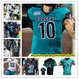 Coastal Carolina Chanticleers College voetbalshirts Grayson McCall CJ Beasley Reese White Sam Pinckney Jared Brown Tyson Mobley Jacob Jenkins JT Killen 4XL