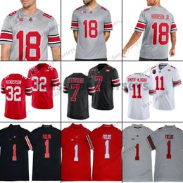 18 Marvin Harrison Jr. Nick Bosa Ohio State Buckeyes College voetbalshirt OSU Emeka Egbuka J.T. Tuimoloau Sawyer Henderson George Kyle McCord Fields Tate Hicks Gray