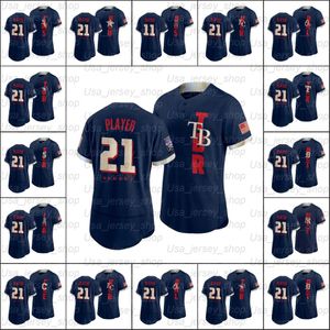 Maillots de Baseball personnalisés All Star Game Navy Flexbase, authentiques, Double couture brodée, pour hommes et femmes, jeunesse II, 2021