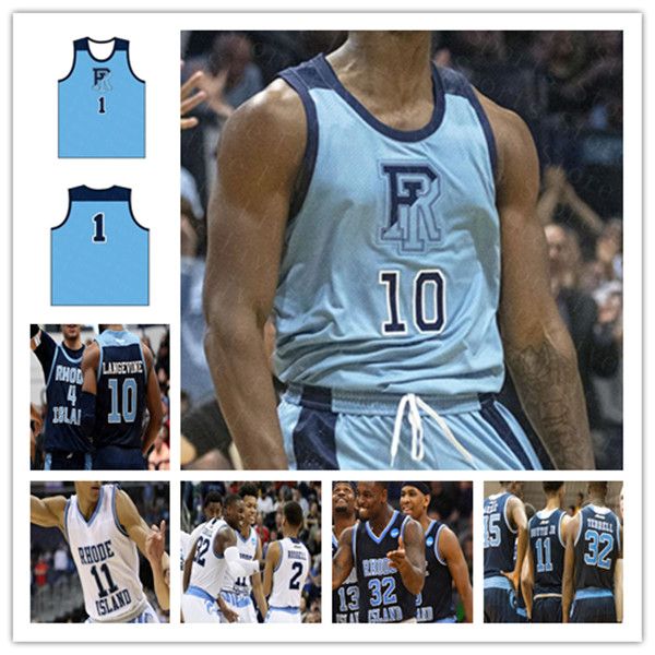 Maillots de basket-ball personnalisés du Rhode Island College Fatts Russell Jeff Dowtin Jermaine Harris Jacob Toppin Mekhi Long Dana Tate Walker 4XL