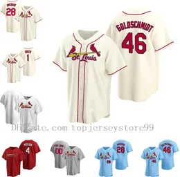 Personnalisé 2021 Hommes Femmes Youth Baseball Jersey 4 Yadier Molina Cardinal 46 Paul Goldschmidt 28 Nolan Arenado DeJong Carlos Martinez Marcell Ozuna Wong Fowler Jerseys