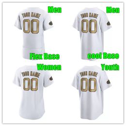 Custom 2022 All-Star Game Gold Baseball Jersey 13 Dansby Acuna Jr. Clayton Kershaw Mookie Betts Manny Machado Joe Musgrove Nolan Arenado Albert Pujols Jerseys White