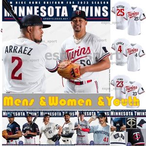 Maillot personnalisé Royce Lewis 2024 Byron Buxton Luis Arraez Jose Miranda Carlos Correa Max Kepler Gary Sanchez Gio Urshela Nick Gordon Jorge Polanco Miguel Sano Baseball