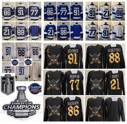 Custom 2022 Stanley Cup Final Steven Stamkos Nikita Kucherov Jerseys Estadio Serie Victor Hedman Brayden Point Andrei Vasilevskiy Re