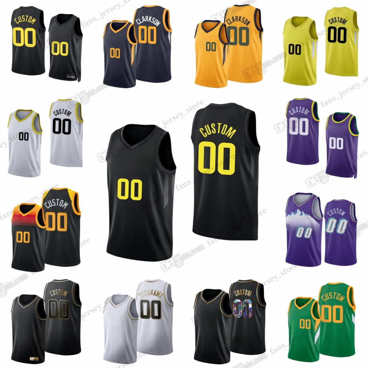 Personalizado 2023-24 Nuevas camisetas de baloncesto impresas Lauri Markkanen Collin Sexton Kelly Olynyk Clarkson Kris Dunn Omer Yurtseven Luka Samanic Ochai Agbaji Johnny Juzang