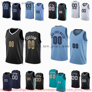 Custom 2023-24 Nouvelle saison imprimée basket-ball 12jamorant Jersey Black Blue Navy White Jerseys.Message n'importe quel numéro et nom sur les maillots de commande