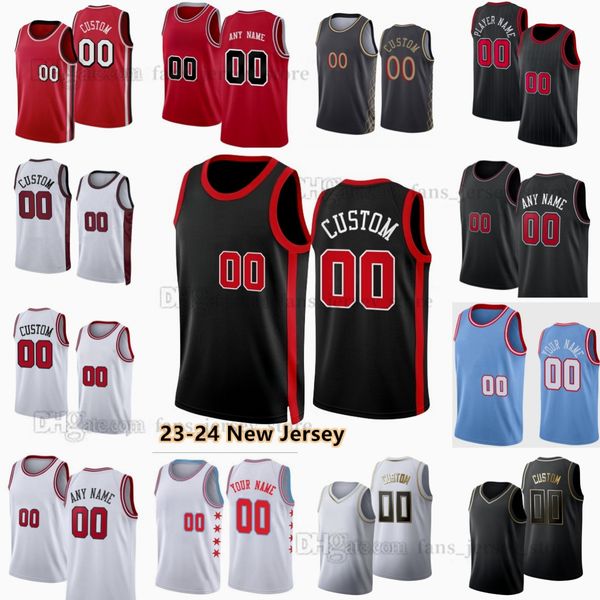 Personalizado 2023-24 Nueva temporada Camisetas de baloncesto impresas Zach DeMar LaVine DeRozan Lonzo Nikola Ball Vucevic Andre Drummond Dalen Terry Torrey Craig Terry Taylor Jones