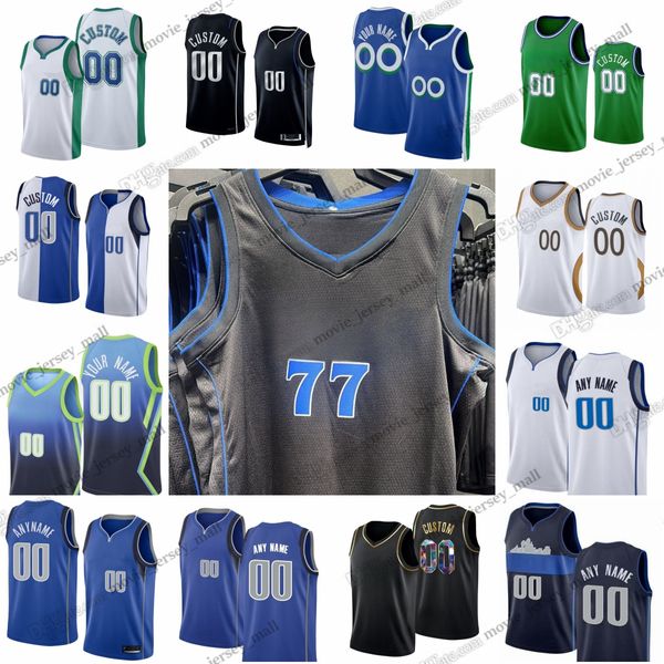 Maillots de basket-ball imprimés personnalisés de la nouvelle saison 2023-24 Luka Tim Doncic Hardaway Richaun Holmes Grant Joe Wieskamp Seth Curry Mike Miles Dexter Dennis Walker Morris