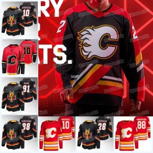 Custom 2023-24 Jerseys de hockey rétro inversé Jonathan Huberdeau Nazem Kadri Jacob Markstrom Mikael Backlund Michael Stone Elias Lindholm Andrew Mangiapane