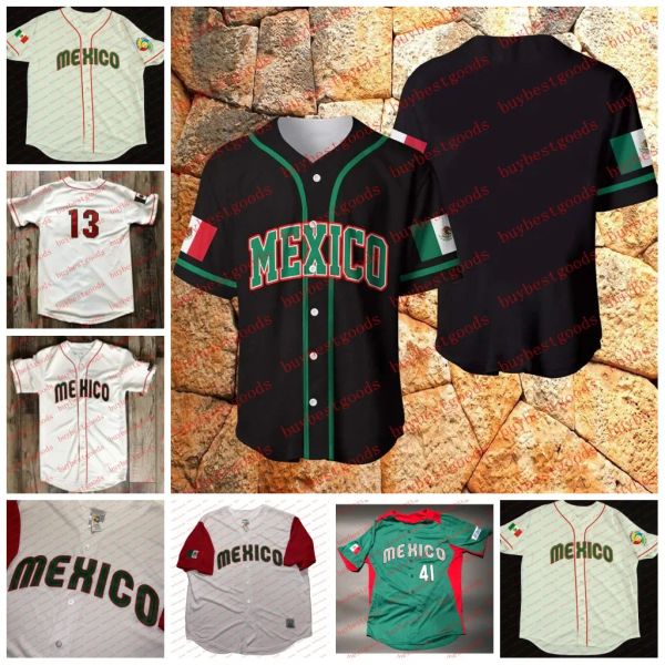 CUSTOM 2023 Mexico World Classic Baseball Jersey 23 Adrian Gonzalez 3 Luis Urias 54 Sergio Romo 49 Yovani Gallardo 5 Brandon Laird 48 Joakim