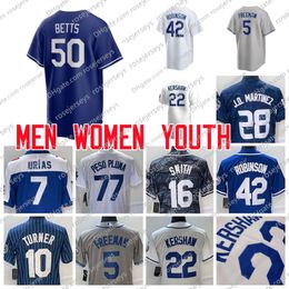 Custom 2023 Mookie Betts Jersey Freddie Freeman Clayton Kershaw James Outman Julio Urias Will Smith Justin Turner Joey Gallo Vargas Heren Dames Jeugd Jerseys