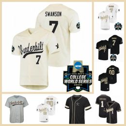 Maillots de baseball personnalisés 2023 NCAA Vanderbilt College Commodores Jack Leiter JJ Bleday Cooper Davis Austin Martin Dansby Swanson Tim Corbin Jersey cousu