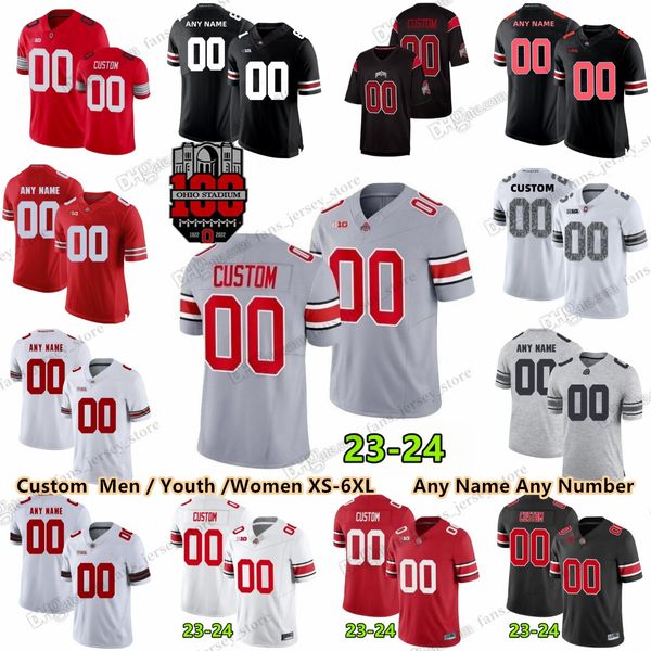 Maillots de football personnalisés 2023 Ohio State Buckeyes Kyle McCord TreVeyon Henderson Marvin Harrison Jr. Lathan Ransom Josh Proctor Sonny Styles Cody Simon Montgomery