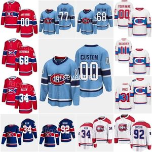 Custom 2023 Reverse rétro Montréal Hockey Canadien 77 Kirby Dach Jersey 34 Jake Allen 63 Evgenii Dadonov 31 Carey Prix 11 Brendan Gallagher Men Women Youth Youth