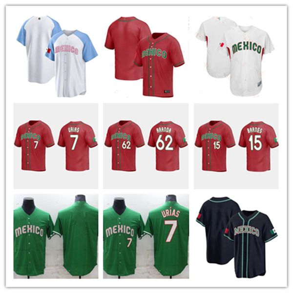 Custom 2023 Team Mexico Baseball Jersey Julio Urias Austin Barnes Joey Meneses Randy Arozarena Rowdy Tellez Luis Urias Fernando Valenzuela Adrian Gonzalez Jer 278