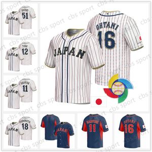 Custom 2023 WBC WBC Japan Lars NootBaar Jerseys World Baseball Classic 11 Yu Darvish 16 Shohei Ohtani 51 Seiya Suzuki gestikt 14 Roki Sasak