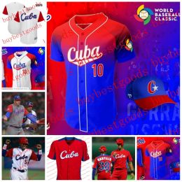 Custom 2023 World Baseball Classic Jersey Team Cuba WBC Luis Robert Yoan Moncada Ronald Bolanos Roenis Elias Miguel Romero Andy Ibanez Yoeni
