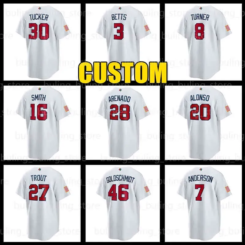 Custom 2023 World Baseball Classic WBC Team USA Jersey Mike Trout 15