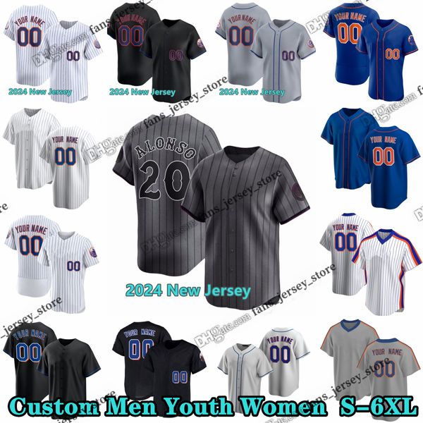 Custom 2024 City Connect Baseball Jersey 20pete 34kodai alonsosenga 12franciscolindor 4franciscoalvarez Luisseerino Harrisonbader Seanmanaea Brettbaty