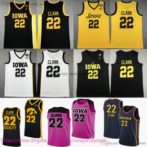 Custom 2024 Draft Pick No.1 Basketball Women College Indiana 22 Caitlin Clark Jersey Iowa Hawkeyes Jerseys NCAA Zwart Wit Geel Navy Men Boys Girl Youth Kids S-6XL