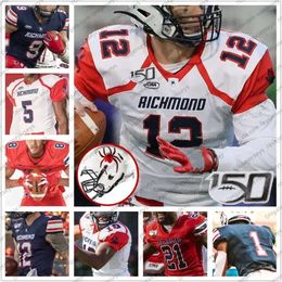 Personnalisé 2024 Richmond Spiders Football # 5 Keyston Fuller 10 Beau English 12 Joe Mancuso 15 Isaac Brown Hommes Jeunes Maillots H High High