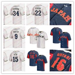 Personalizado 2024 Equipo Japón Jersey de béisbol Sosuke Genda S Maki Shohei Ohtani Munetaka Murakami Takuya Kai Shosei Togo Roki Sasaki Ryoji Kuribayashi Jerseys