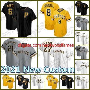 Maillot de baseball personnalisé 21 Roberto Clemente 8 Willie Stargell 55 Josh Bell 6 Starling Marte Parker Archer Tekulve Hommes