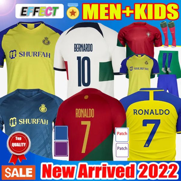 Custom 22 23 Portuguesa Joao Felix Jerseys de fútbol Al Nassr FC CR7 Bernardo Ronaldo Fernandes Portugieser 2022 Portugués del equipo nacional Footb