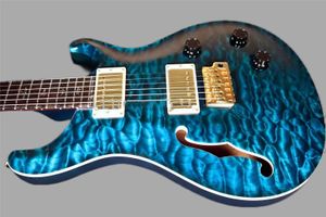 Custom 22 Private Stock Brazilian Ltd Blue Qulit Maple Top Semi Holllow Body PRS Guitare électrique 258