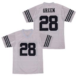Custom 28# Darrell Green High School Football Jersey heren Ed White Size S-4XL