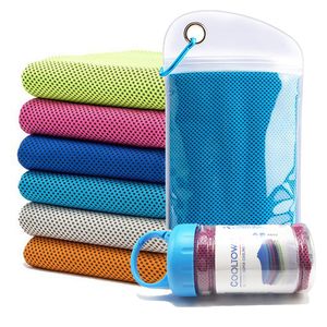 Custom 30x90cm Instant Cooling Handdoek Microfiber Quick Dry Ice Cooling Handdoeken Sport Hardlopen Wandelen Fitness Gym Yoga Golf Outdoor Print Logo