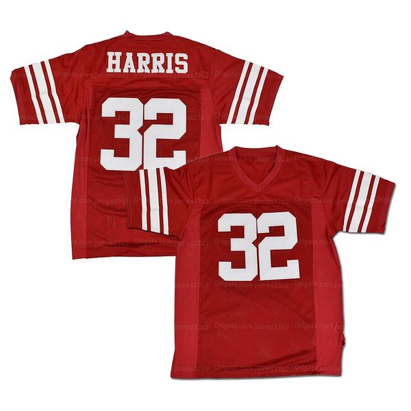 Custom # 32 Franco Harris High School Football Jersey Ed Red Size S-4xL Top Quality Jerseys