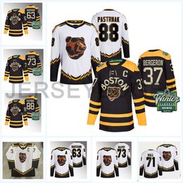 Custom # 37 Patrice Bergeron Revers Retro Retro Custom Hockey Jersey # 88 David Pastrnak Bruins # 71 Taylor Hall Jake Debrusk Charlie McAvoy Zdeno Ch