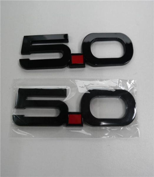 Custom 3D 50 Mustang GT Gloss Black Fender Emblem Badge Sticker 3M Stickon pour F150 Falcon Coyote 2pcset5658540