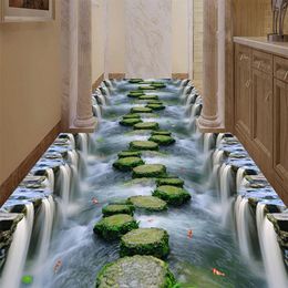 Papel pintado de suelo 3D personalizado PVC desgaste antideslizante impermeable engrosado murales autoadhesivos pegatina el baño Papel De pared 20307k