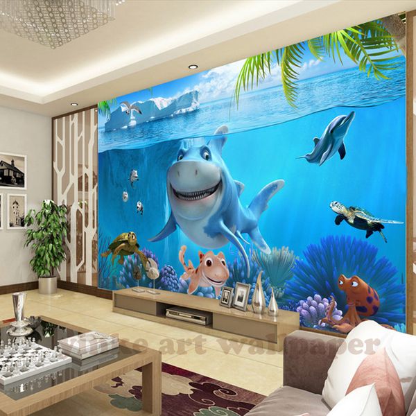 Papier peint de mural 3D personnalisé pour enfants Papier mural 3D Stéréo Sea World 3D Kid Photo Fond d'écran Décor