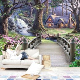 Aangepaste 3D Murals Natural Scenery Oil Painting Wall Paper Vochtbestendige milieuvriendelijke Papel de Parede woonkamer achtergrondmuur
