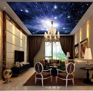 Papier peint photo 3D personnalisé Belle couleur murale étoilée Zenith peinture plafond peinture murage salon chambre fond d'écran décor à la maison