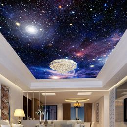 Photo personnalisé 3D Papier peint STARRY SKY Plafond muraux muraux muraux décor salon chambre plafond Fresco sol de fond d'écran