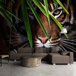 Papel pintado con foto 3D personalizado, póster de tigre, pintura de pared, sala de estar, entrada, dormitorio, fondo, arte, Mural de animales, cubierta