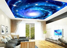 Personnalisé 3D Po papier peint galaxie étoile plafond fresque mur Art peinture salon chambre plafond Mural papier peint De Parede 3D9195314794635