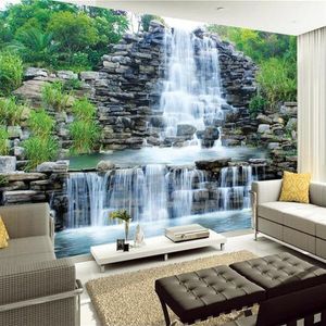 Aangepaste 3D Po Wallpaper Natuurlijke Muurschildering Watervallen Pastorale Stijl 3D Niet-geweven Stropapier Behang Woonkamer Bank Achtergrond262P