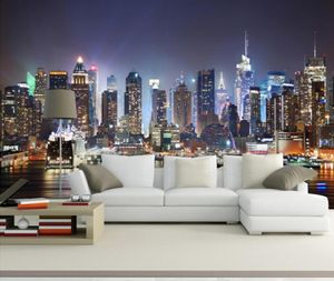 Aangepaste 3D Po Wallpaper New York City Night Wall Painting Art Mural Wallpaper Living Room TV Achtergrond Wall Papers Home Decor2869842