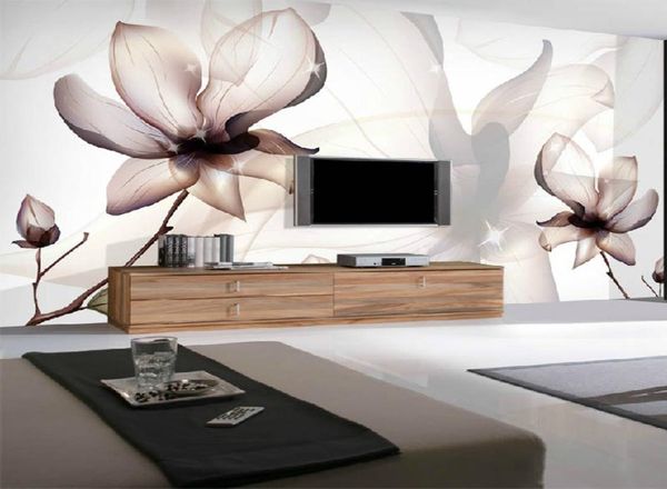 Papel de pozo 3D personalizado personalizado Magnolia Magnolia Flor de pared grande dormitorio sala de estar TV Fondo murales Fondos de pantalla 8031566
