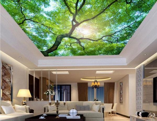 Fond d'écran stéréoscopique 3D personnalisé 3d plafond antique Décoration d'arbre peinture Plafond Pinice peint pour murs 3 D1861010