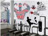 Personnalisé 3d peintures murales papier peint 3d photo fond d'écran peintures murales Gym papier peint de brique exercice fitness club image mur fond décoratif